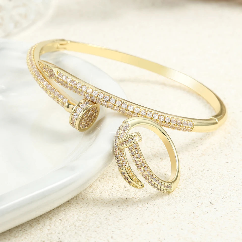 Women sparkling single row baby's breath crystal bracelet