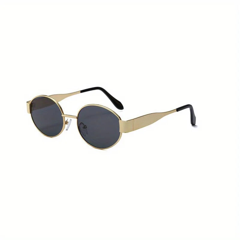 Oval Sunglasses for Women Men Trendy Metal