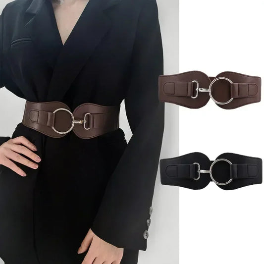 Luxury ladies wide belt elastic vintage b