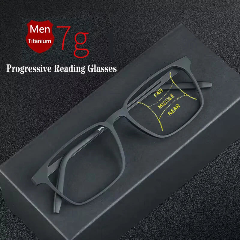 Pure Titanium Multifocal progressive reading glasses men women