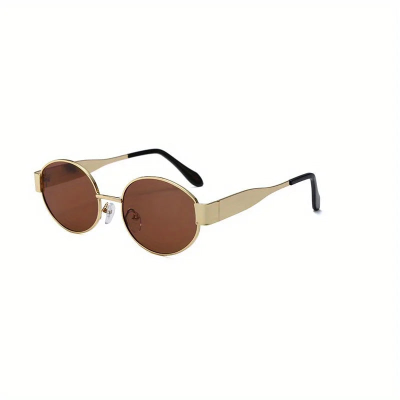 Oval Sunglasses for Women Men Trendy Metal